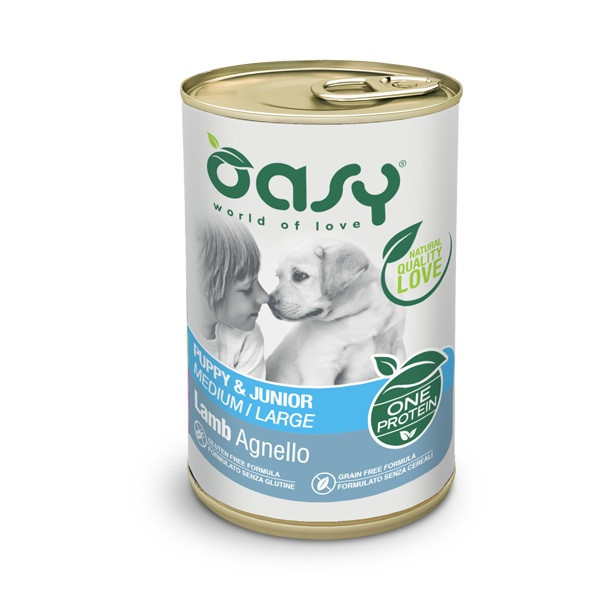OASY One Protein Puppy & Junior Medium/Large Lamb - vlhké krmivo pro psy - 400g - foto 1