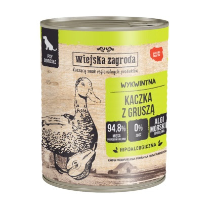 WIEJSKA ZAGRODA Duck with pear - vlhké krmivo pro psy - 800g - foto 1