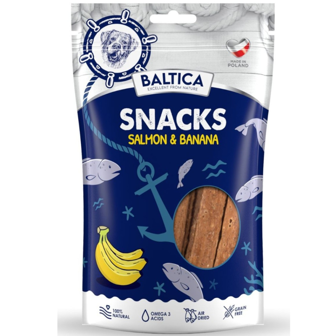 BALTICA Snacks Mono Salmon with bananas - pamlsek pro psa - 80g - foto 1