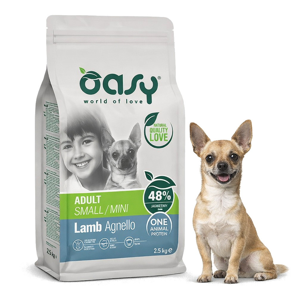OASY One Animal Protein Adult Small/Mini Lamb - suché krmivo pro psy - 2,5kg - foto 2