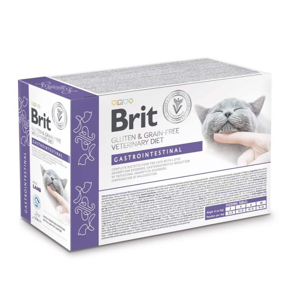 BRIT Veterinary Gastrointestinal Lamb - mokré krmivo pro kočky - 12x85g - foto 2