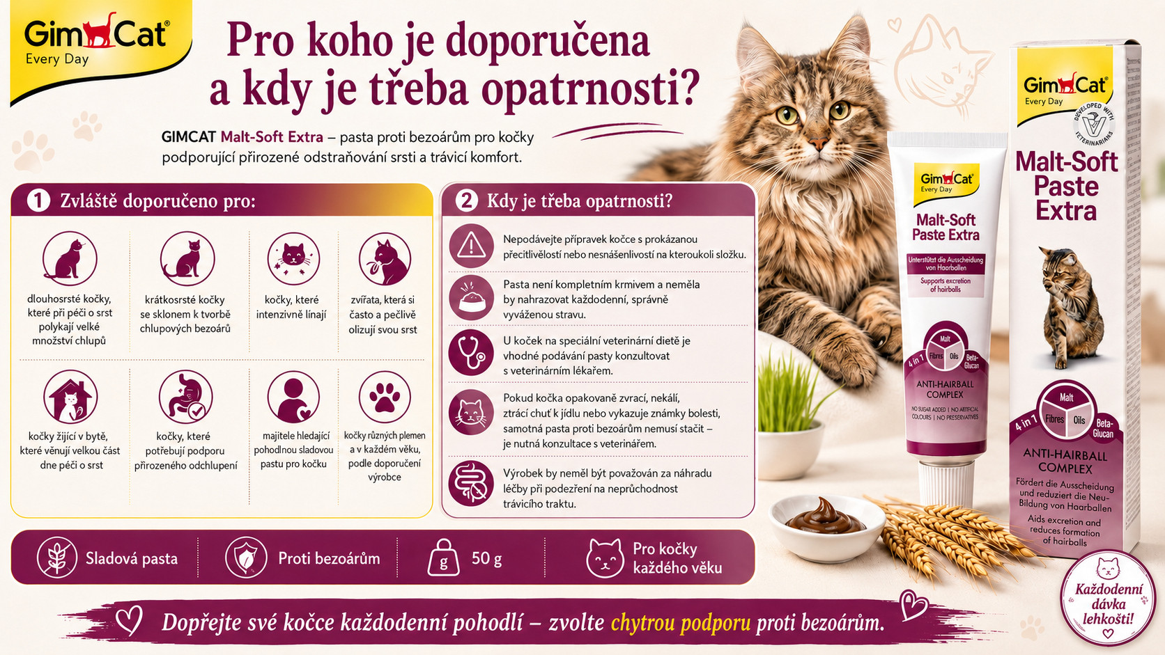 GIMCAT Malt-soft paste - pamlsek pro kočky - 50g - foto 2