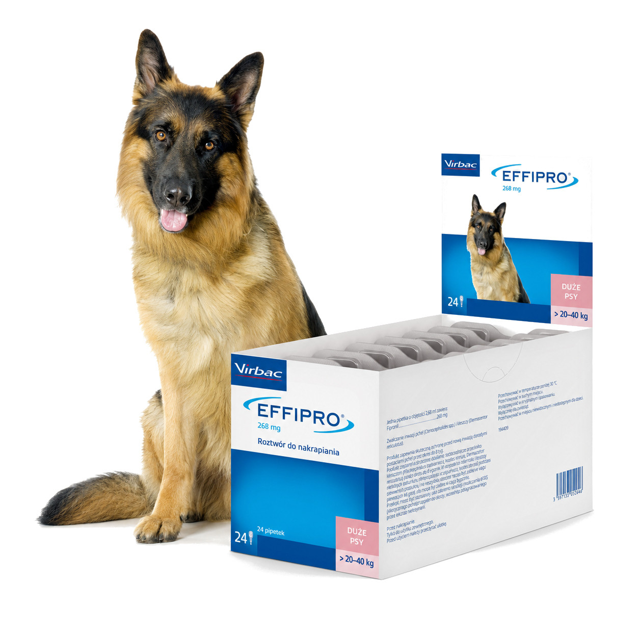 VIRBAC Effipro L (20-40 kg) - kapky proti blechám a klíšťatům pro psy – 24 ks - foto 3
