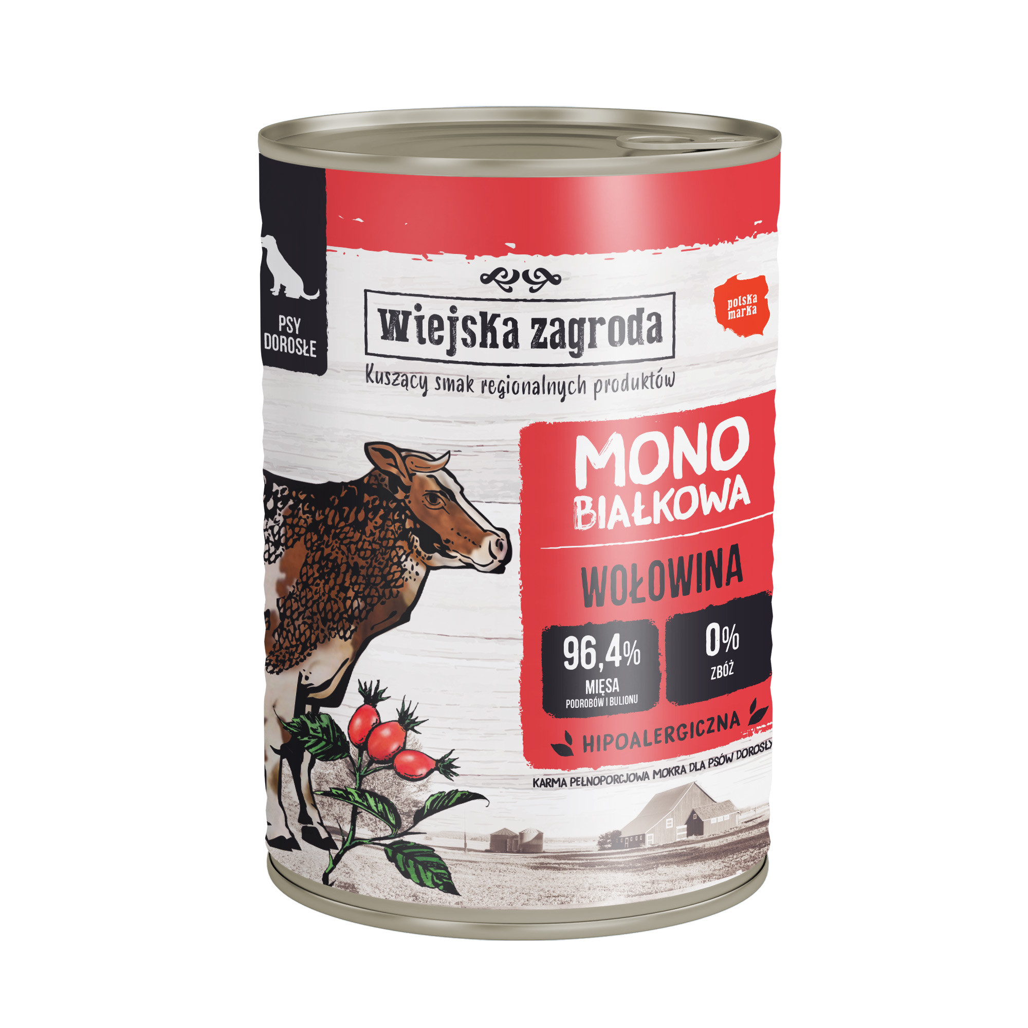 WIEJSKA ZAGRODA Monoprotein Beef - vlhké krmivo pro psy - 400g - foto 1
