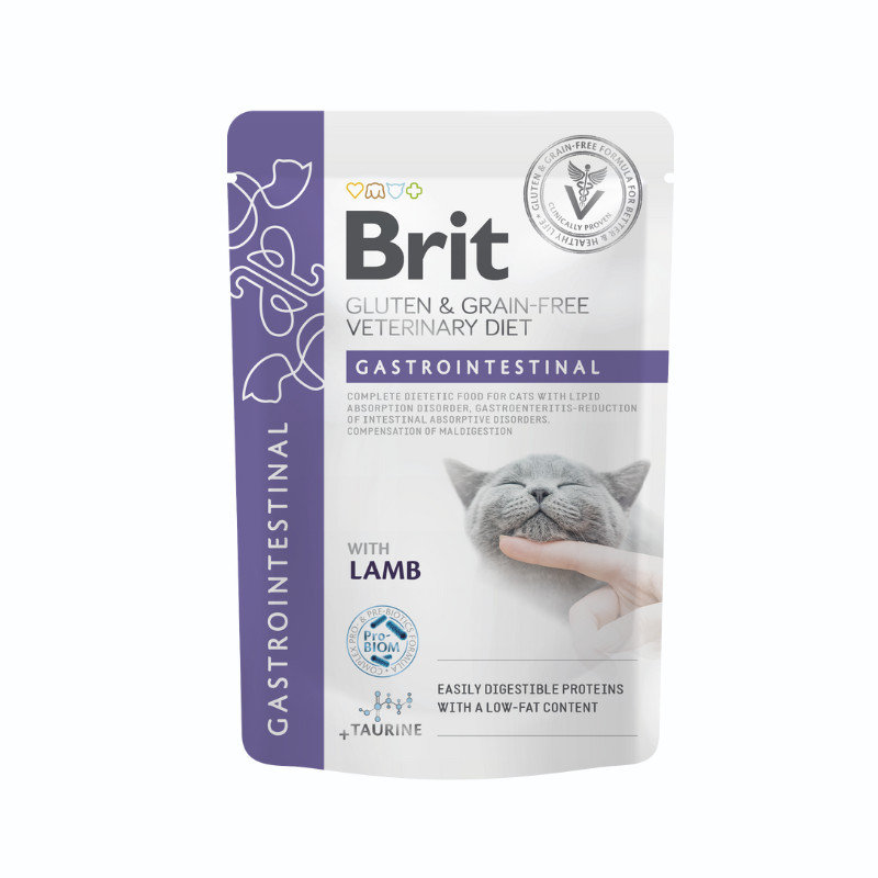 BRIT Veterinary Gastrointestinal Lamb - mokré krmivo pro kočky - 12x85g - foto 4
