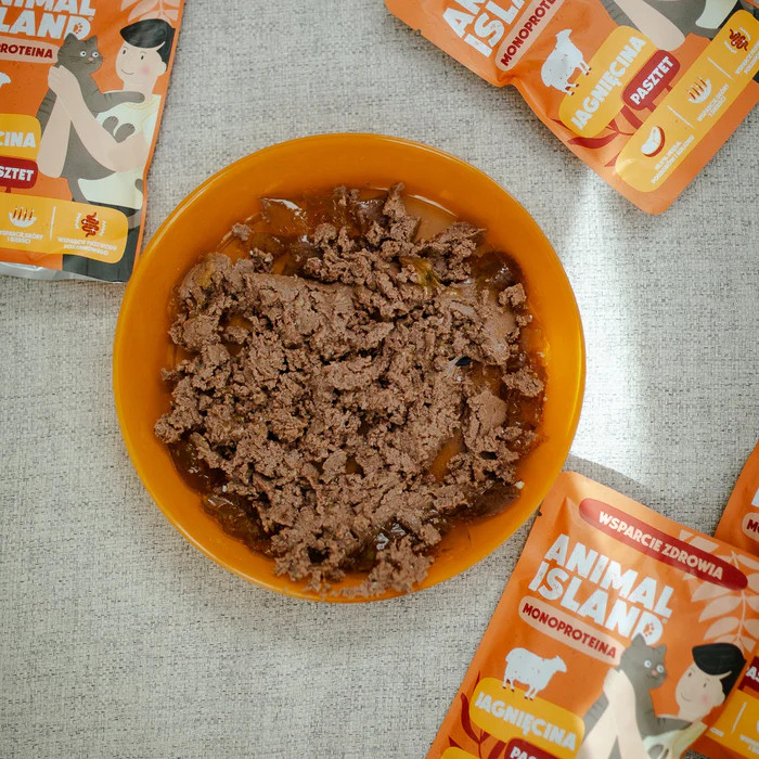 ANIMAL ISLAND Mono Jehněčí - mokré krmivo pro kočky - 10x100 g - foto 3