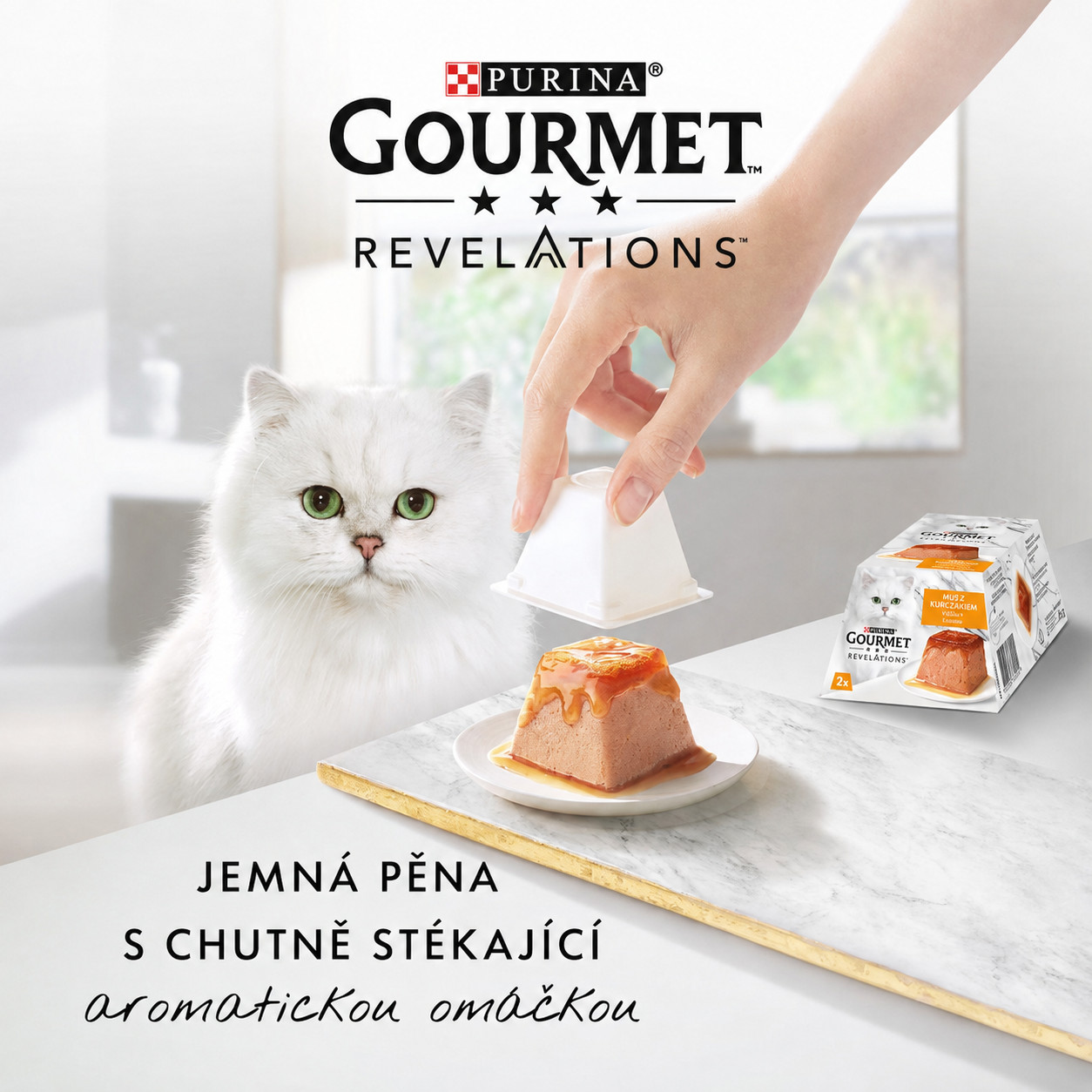 PURINA Gourmet Revelations Mousse with chicken in sauce Box - mokré krmivo pro kočky - 2x57g - foto 4