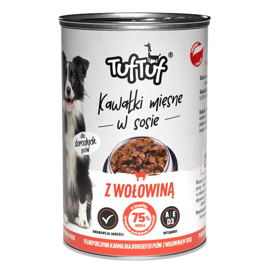 TUF TUF Meaty chunks with beef - vlhké krmivo pro psy - 1250g - foto 3