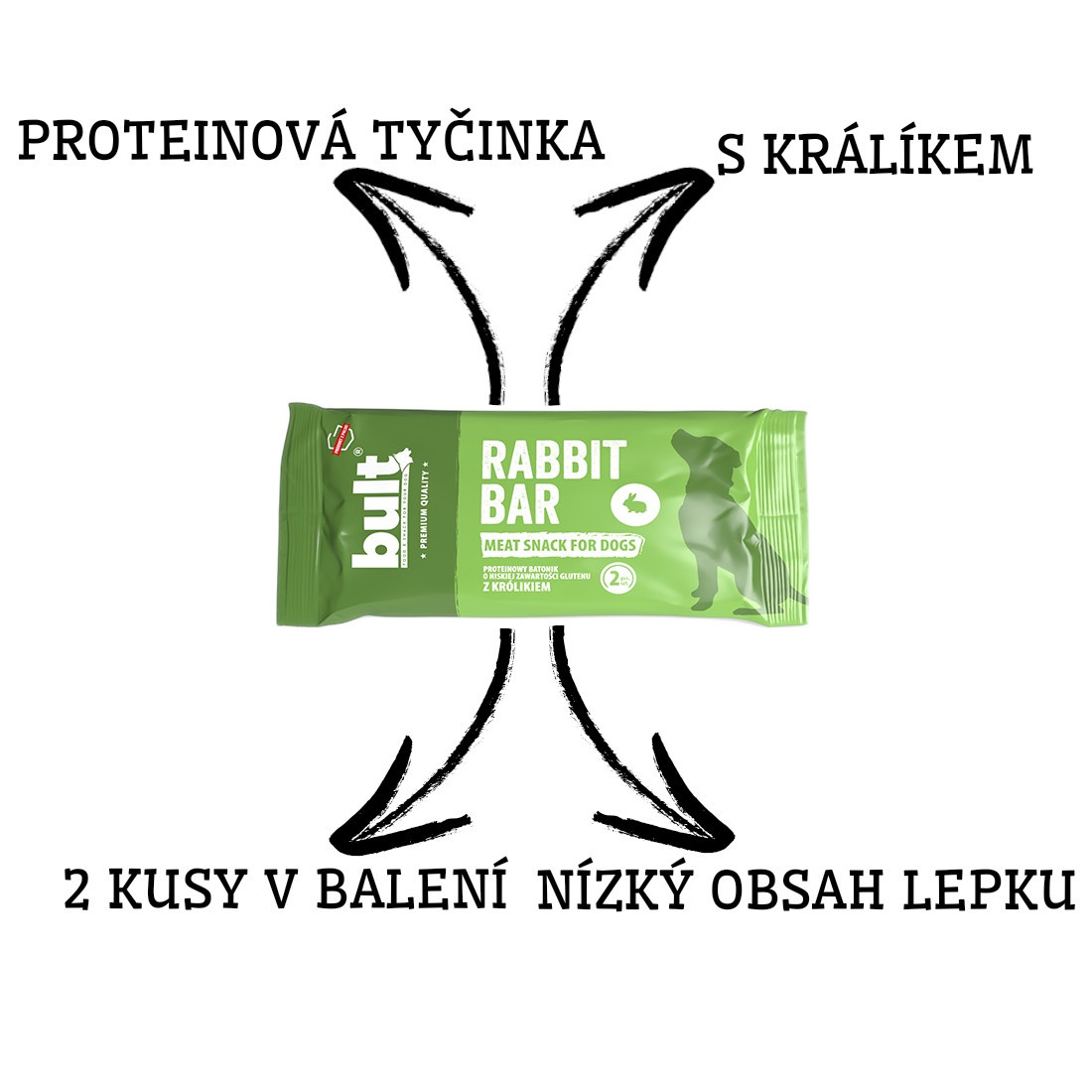 BULT Rabbit Bar Protein bar with rabbit - pamlsek pro psa - 75g - foto 2