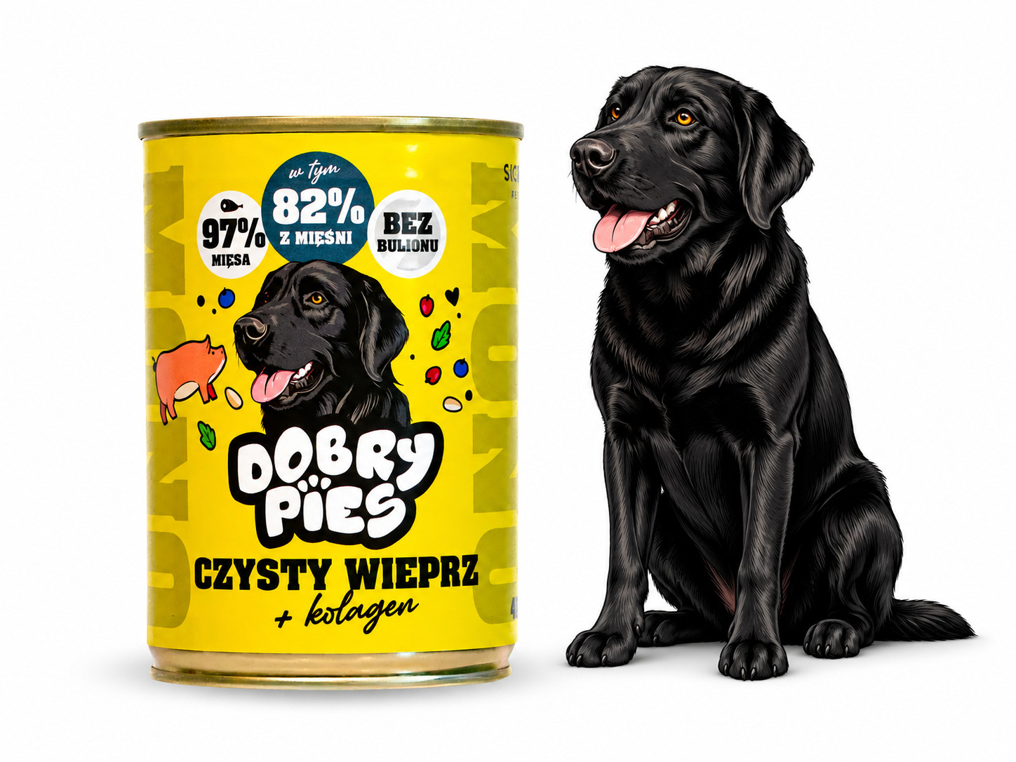 DOBRY PIES Mono Čisté vepřové + kolagen – vlhké krmivo pro psa – 400g - foto 4