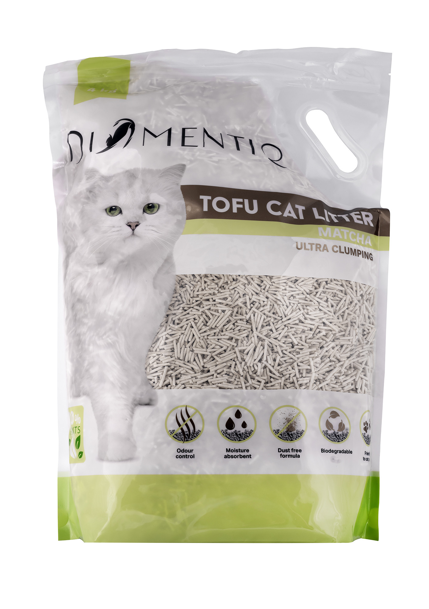 DIAMENTIQ Tofu Matcha Ultra clumping - rostlinné stelivo - 4kg - foto 2