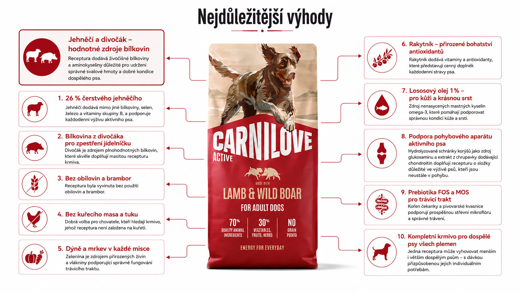 CARNILOVE Active Dog Adult Lamb&Wild Boar - suché krmivo pro psy - 12kg - foto 1