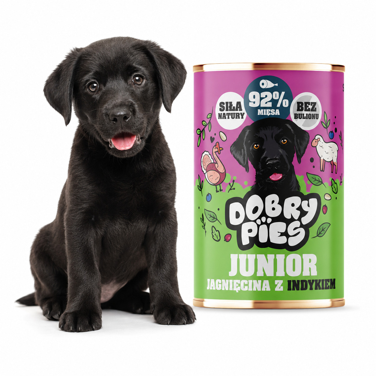 DOBRY PIES Junior Jehněčí s krůtou – vlhké krmivo pro psa – 400g - foto 4