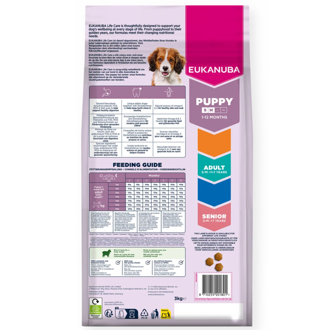 EUKANUBA Puppy Small/Medium Lamb & Rice - suché krmivo pro psy - 3kg - foto 3