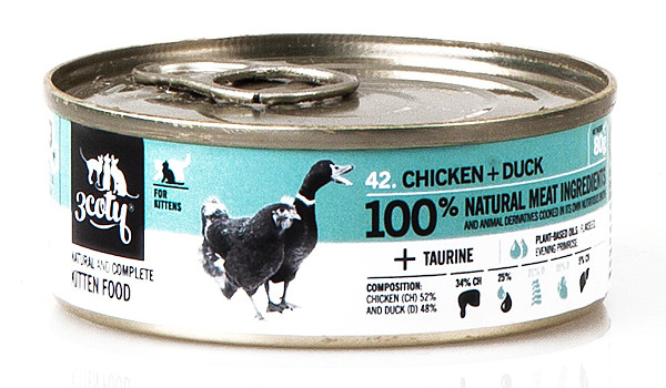 3COTY Chicken with duck For kittens - mokré krmivo pro kočky - 12x80g - foto 9