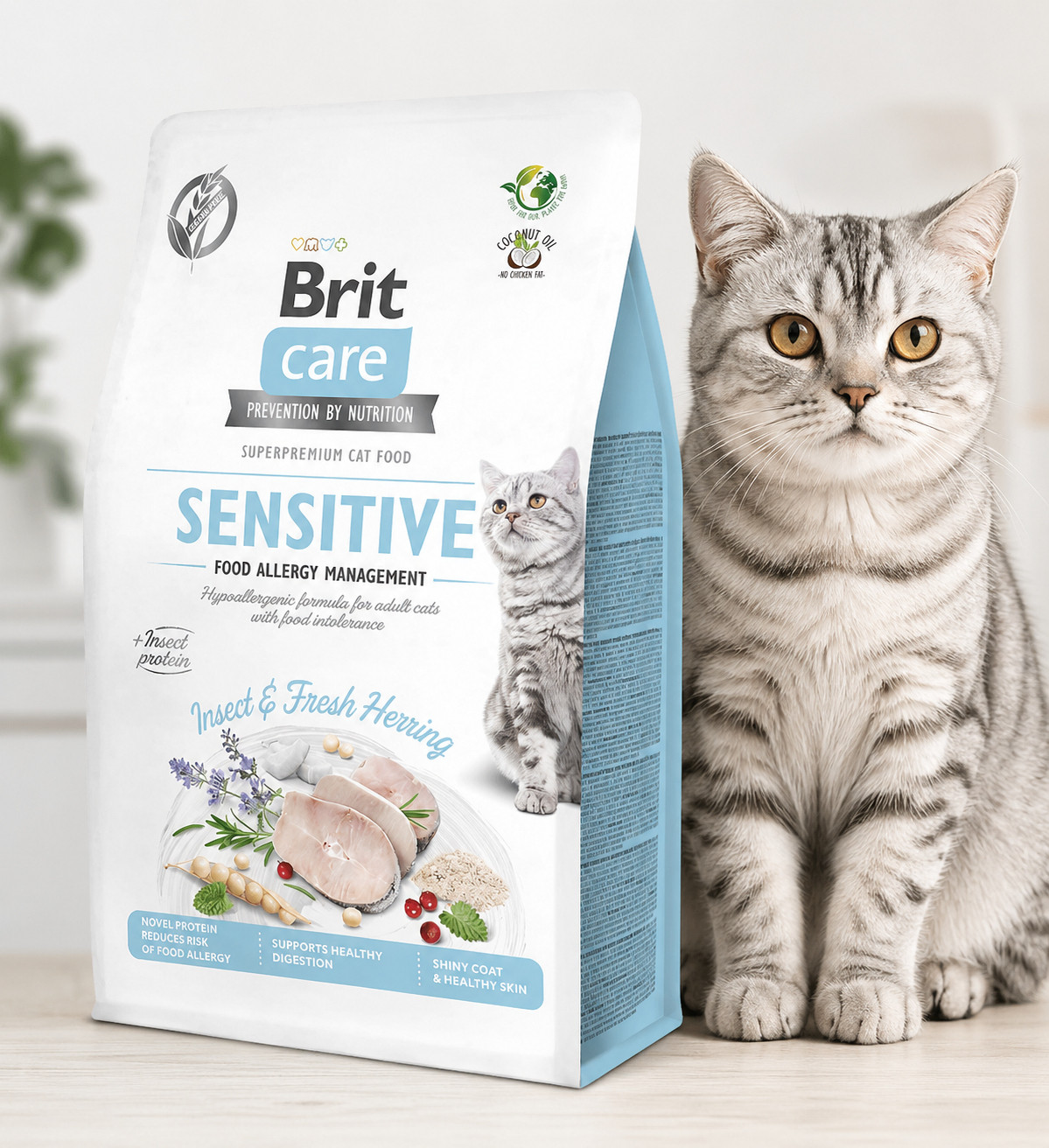 BRIT Care Grain-Free Adult Insect&Herring Sensitive - suché krmivo pro kočky - 400g - foto 2