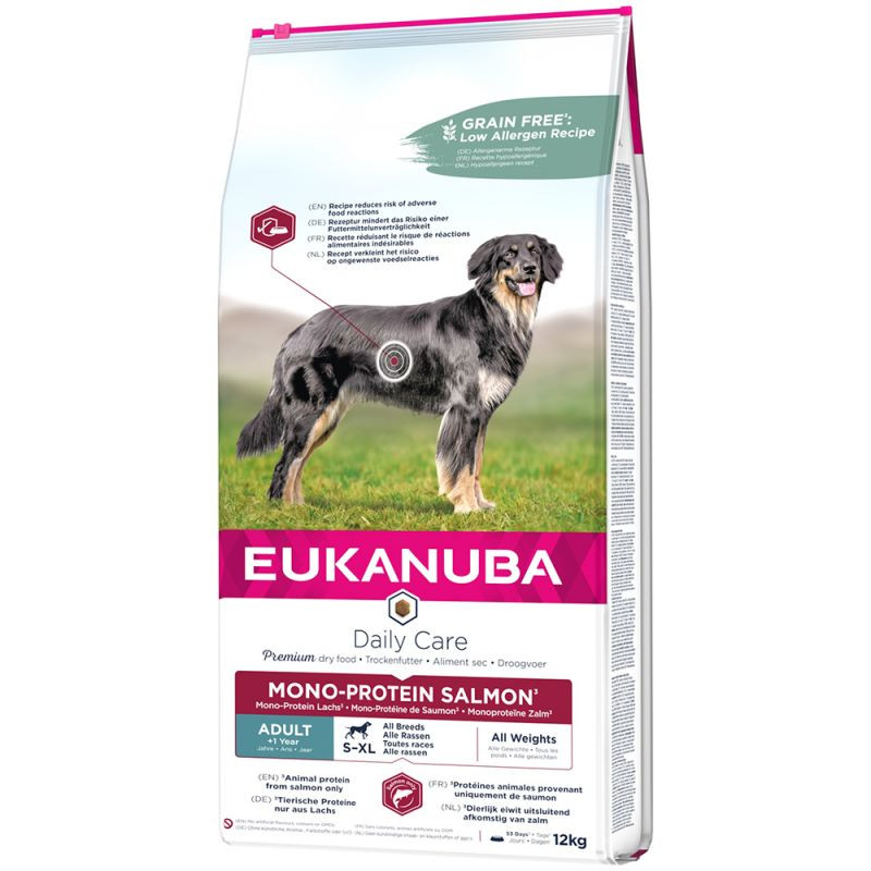 EUKANUBA Daily Care Adult Mono Protein Salmon - suché krmivo pro psy - 12 kg - foto 1
