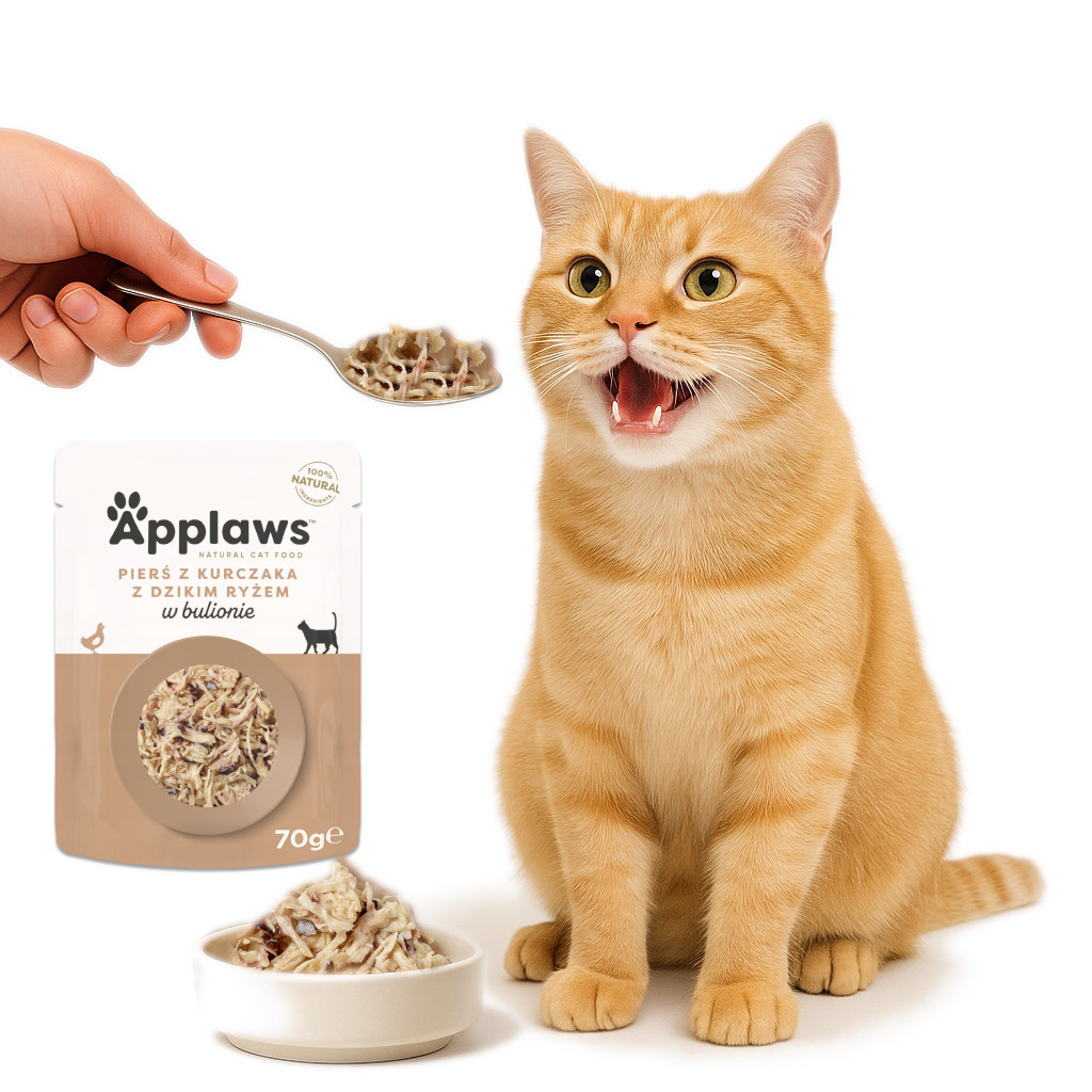 APPLAWS Chicken breast with wild rice in broth - mokré krmivo pro kočky - 6x70g - foto 3
