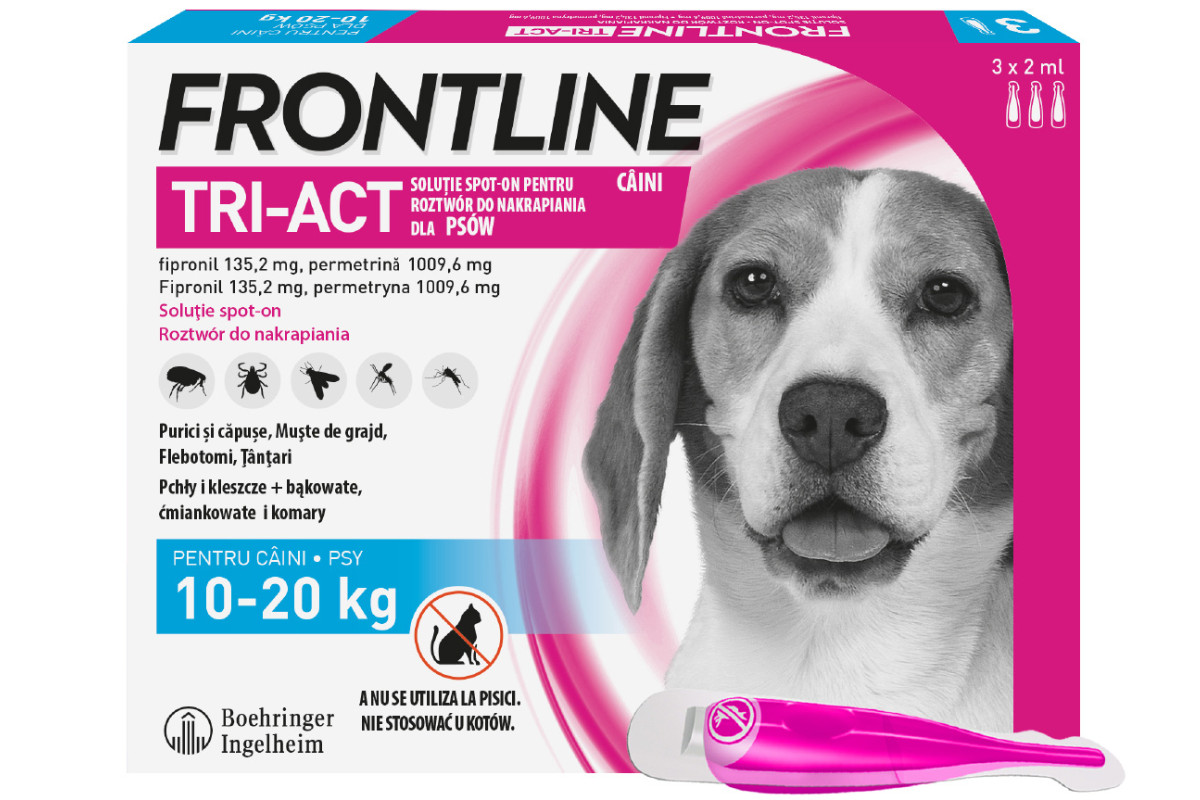 FRONTLINE Tri-Act M kapky proti parazitům pro psy 10-20 kg, 3 x 2 ml - foto 1
