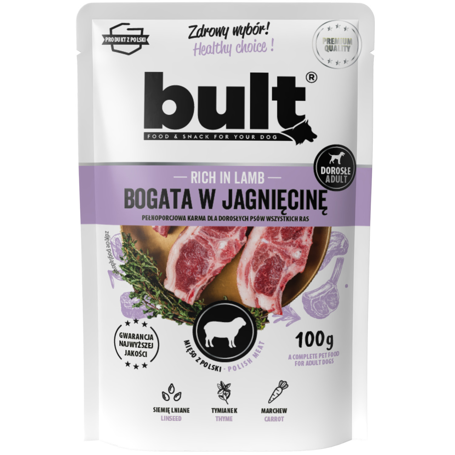 BULT Rich in lamb - vlhké krmivo pro psy - 100g - foto 1