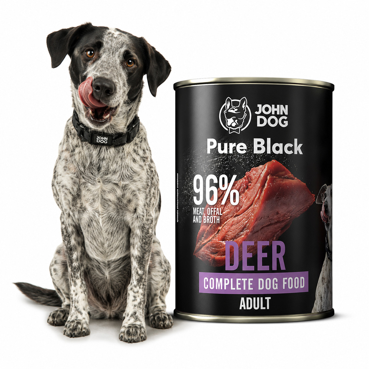 JOHN DOG Pure Black Mono Deer - vlhké krmivo pro psy - 400g - foto 3