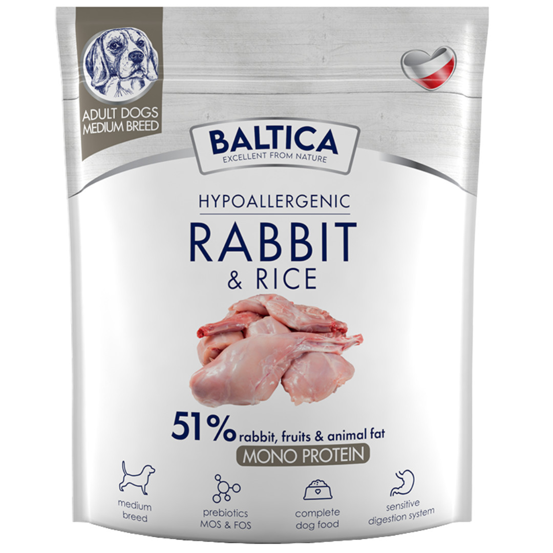 BALTICA Nutraceutic Hypoallergenic M Mono Rabbit with rice - suché krmivo pro psy - 1kg - foto 1