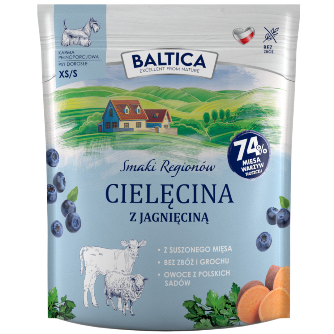 BALTICA Smaki regionów Small breeds Veal with lamb - suché krmivo pro psy - 1kg - foto 1