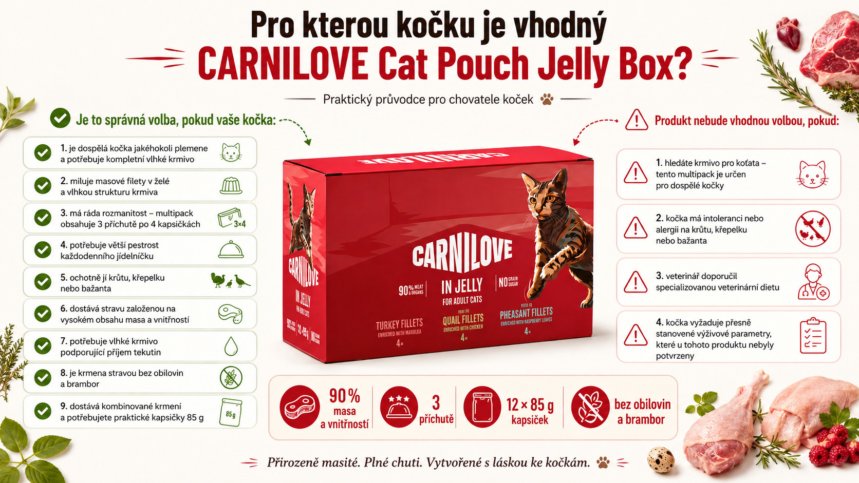 CARNILOVE Cat Pouch Jelly Box - mokré krmivo pro kočky - 12x85g - foto 4