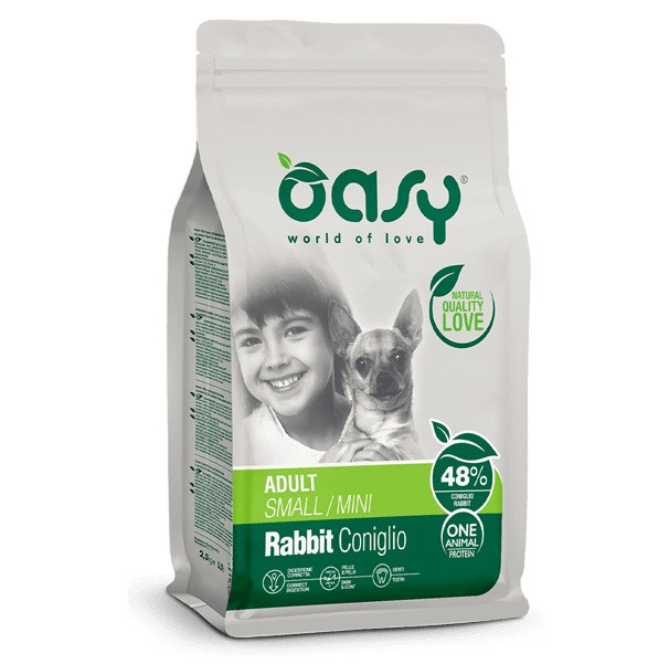 OASY One Animal Protein Adult Small/Mini Rabbit - suché krmivo pro psy - 2,5kg - foto 1