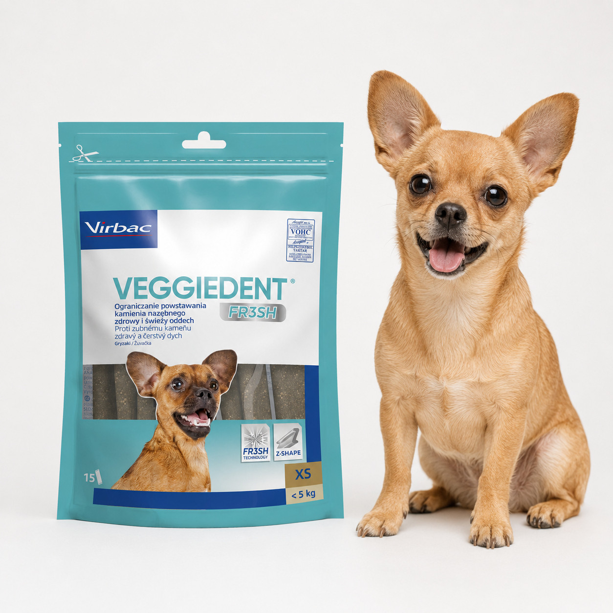 VIBRAC Veggiedent Fresh XS - pamlsek pro psa - 114g - foto 4