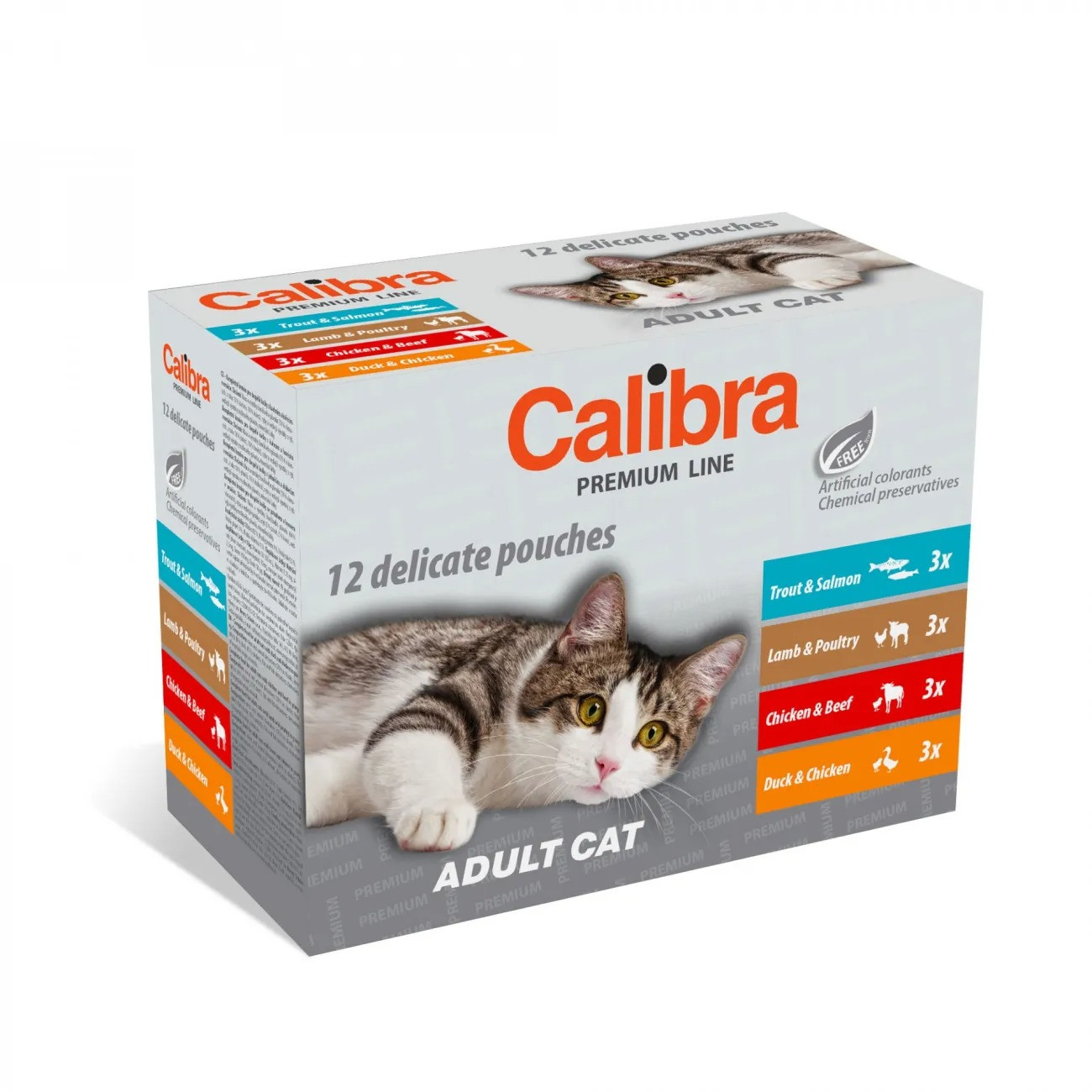 CALIBRA Cat Premium Adult - mokré krmivo pro kočky - 12x100g - foto 1