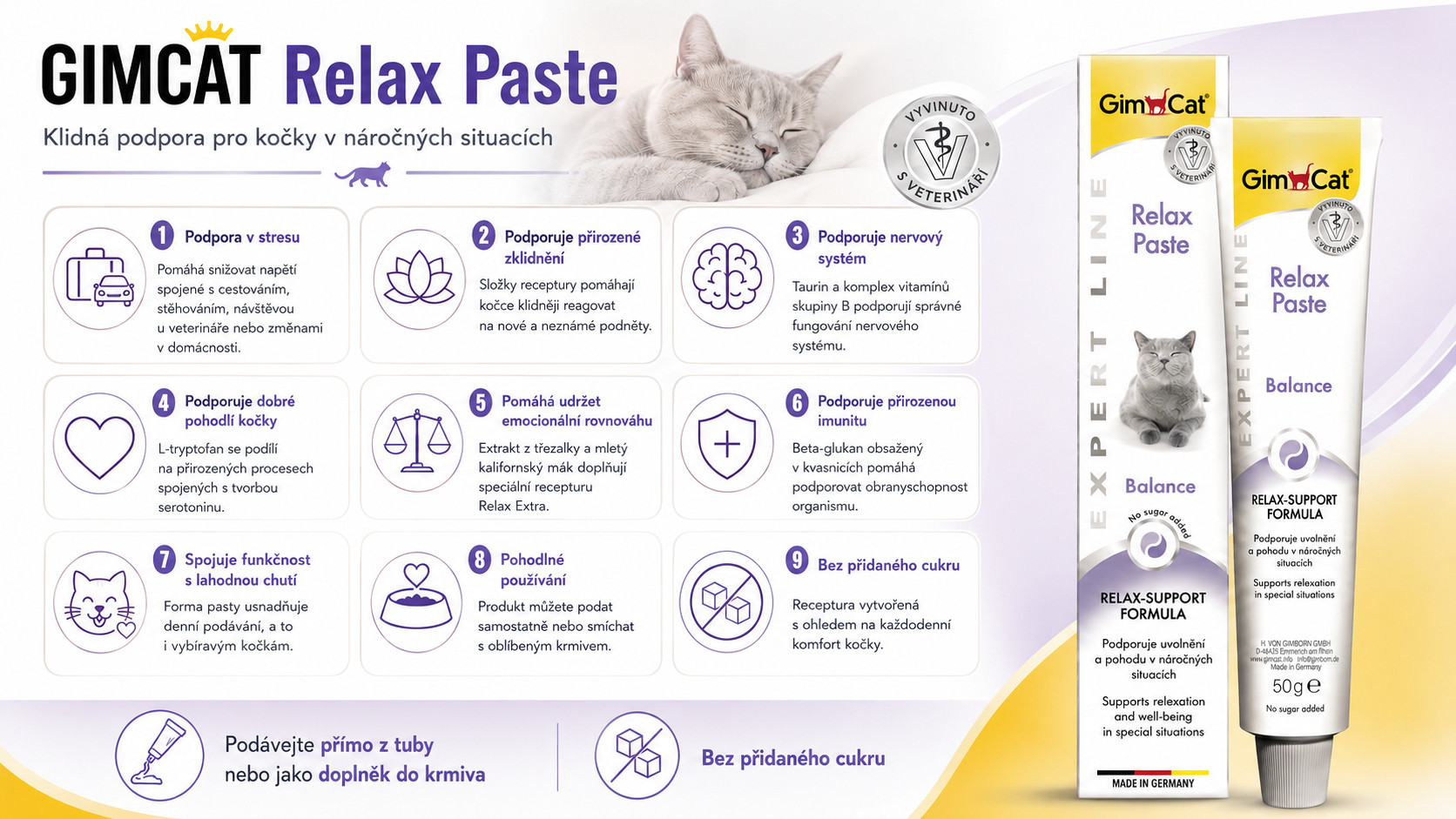 GIMCAT Relax Paste – pamlsek pro kočku – 50g - foto 1