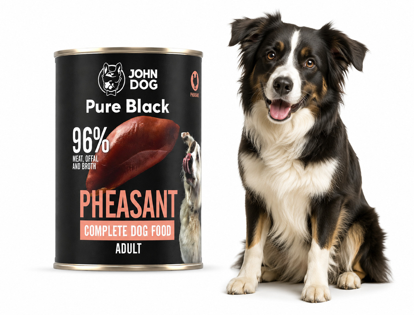 JOHN DOG Pure Black Mono Bažant - vlhké krmivo pro psy - 400g - foto 3
