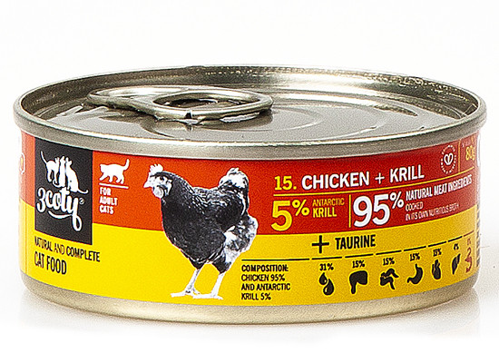 3COTY Chicken with krill - mokré krmivo pro kočky - 80g - foto 5