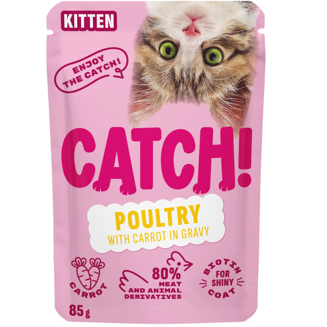 CATCH Kitten Poultry and carrot in gravy - mokré krmivo pro kočky - 85g - foto 1