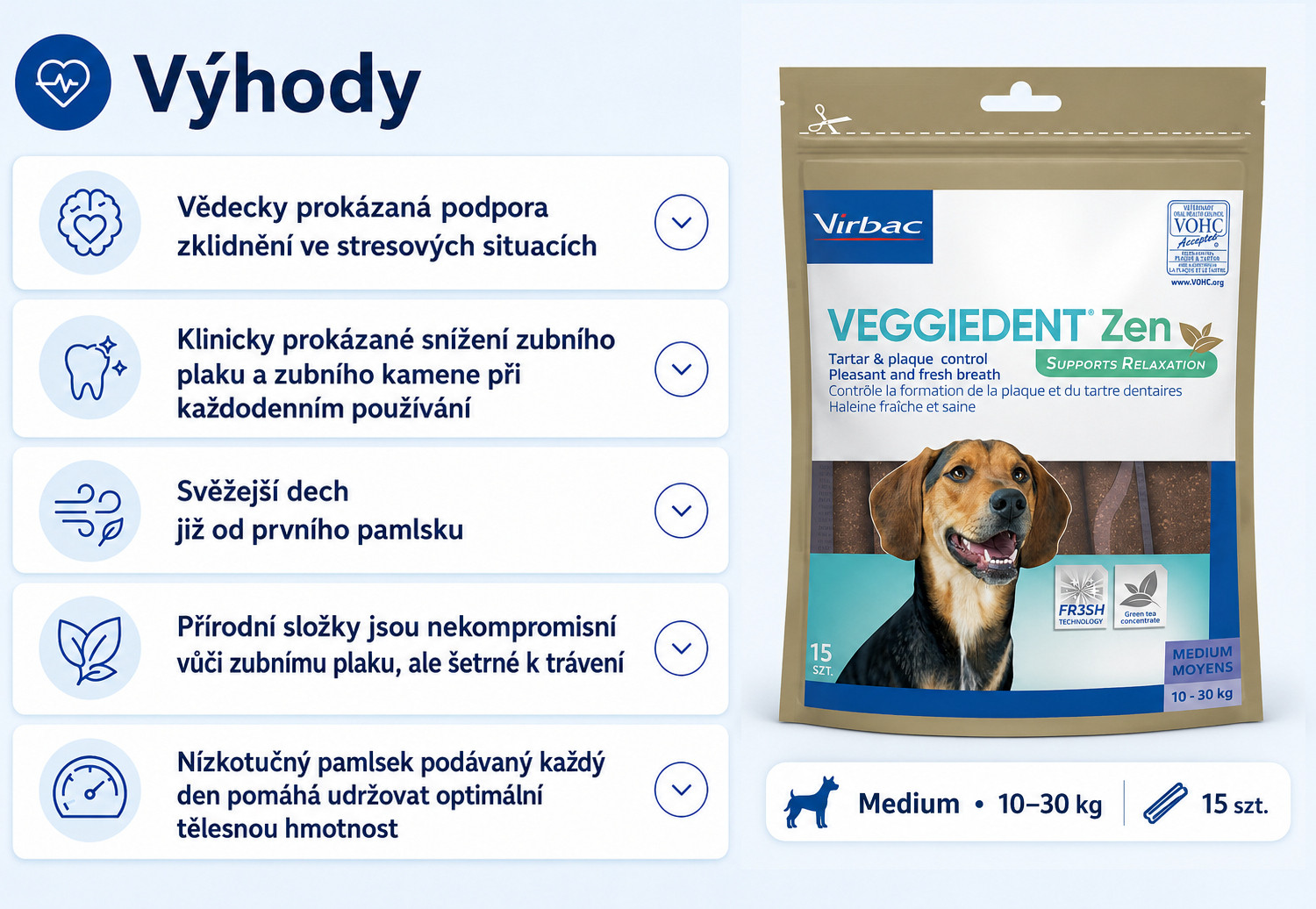 VIRBAC Veggiedent Zen M - psí pamlsek - 15 ks - foto 1
