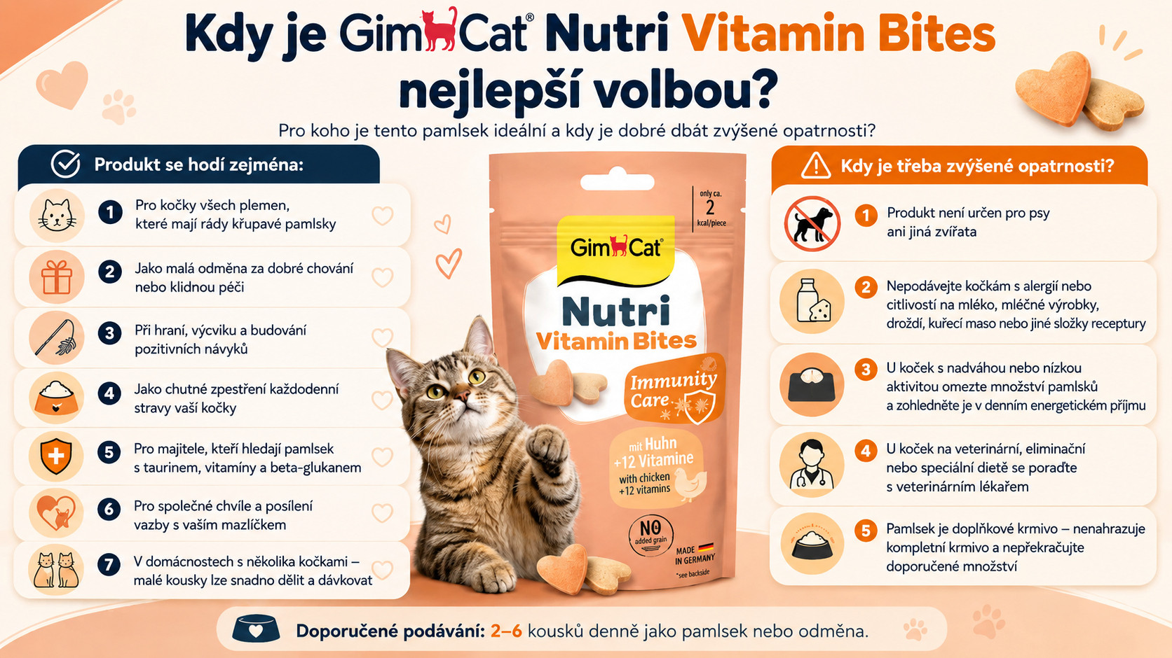 GIMCAT Nutri Vitamin Bites - pamlsek pro kočky - 40g - foto 2