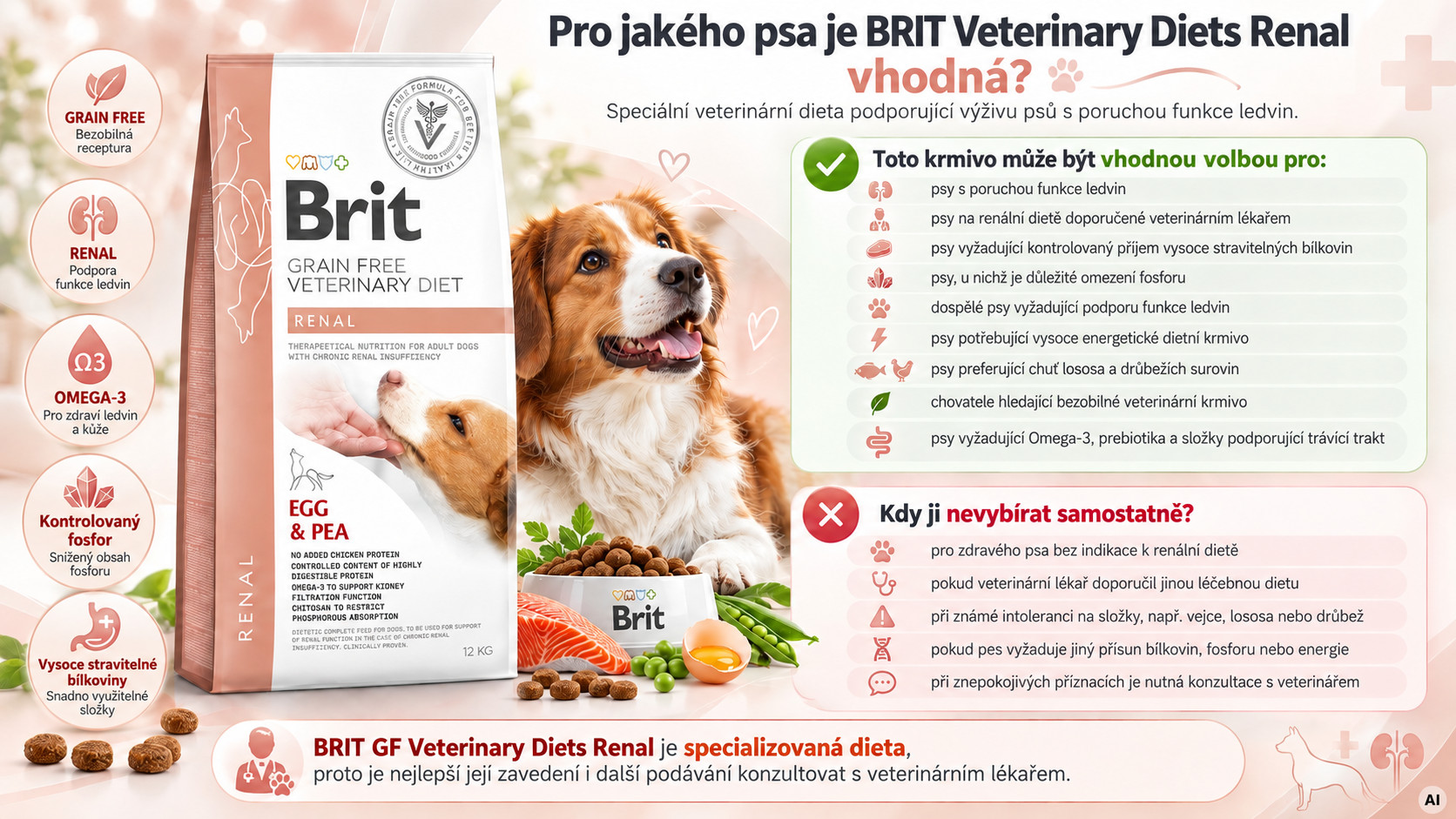 BRIT GF Veterinary Diets Renal - suché krmivo pro psy - 12kg - foto 2