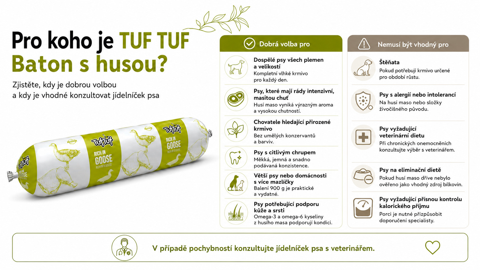 TUF TUF Goose bar - vlhké krmivo pro psy - 900g - foto 2