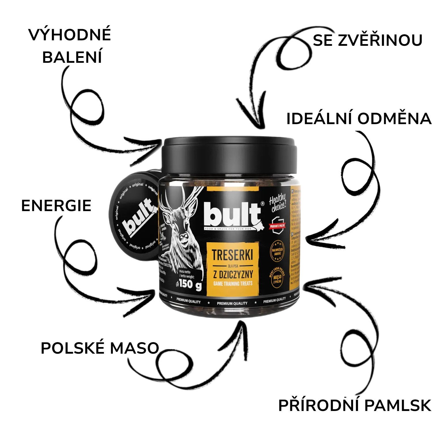 BULT Treserky MIX 3 Příchutí – pochoutka pro psy – 3x150g - foto 2