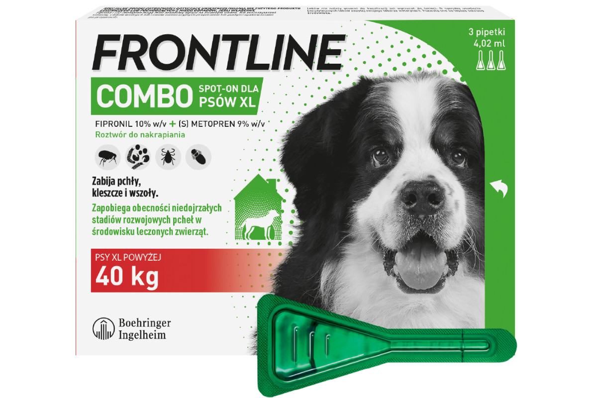 Frontline Combo Spot-on XL - kapky proti parazitům pro psy - 3 x 4,02 ml - foto 1