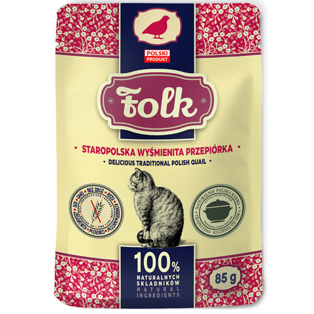 FOLK Delicious traditional polish quail - mokré krmivo pro kočky - 85g - foto 1