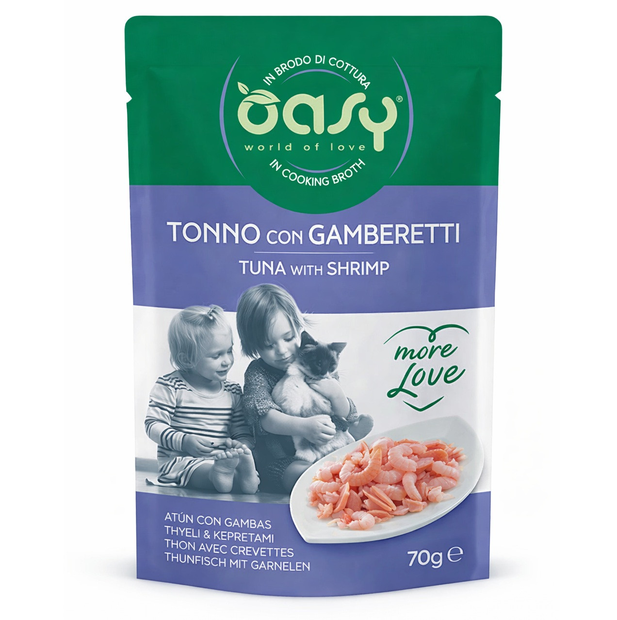 OASY More Love Tuna with shrimp - mokré krmivo pro kočky - 70g - foto 1