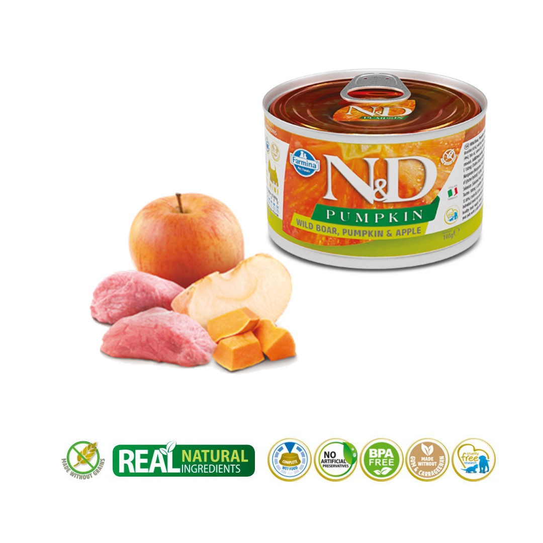  FARMINA N&D Pes Kanec & Dýně & Jablko – mokré krmivo pro psy – 140 g - foto 1