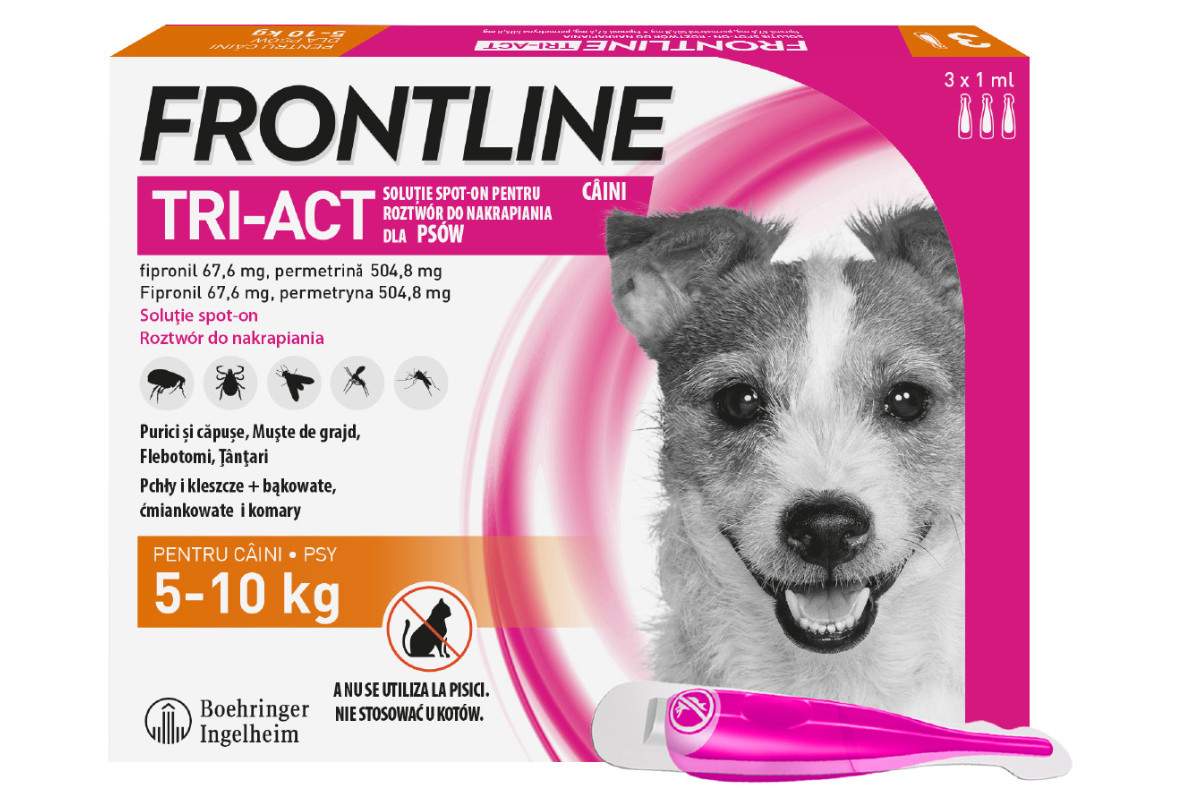 FRONTLINE Tri-Act S kapky proti parazitům pro psy 5-10 kg,- 3 x 1 ml - foto 1