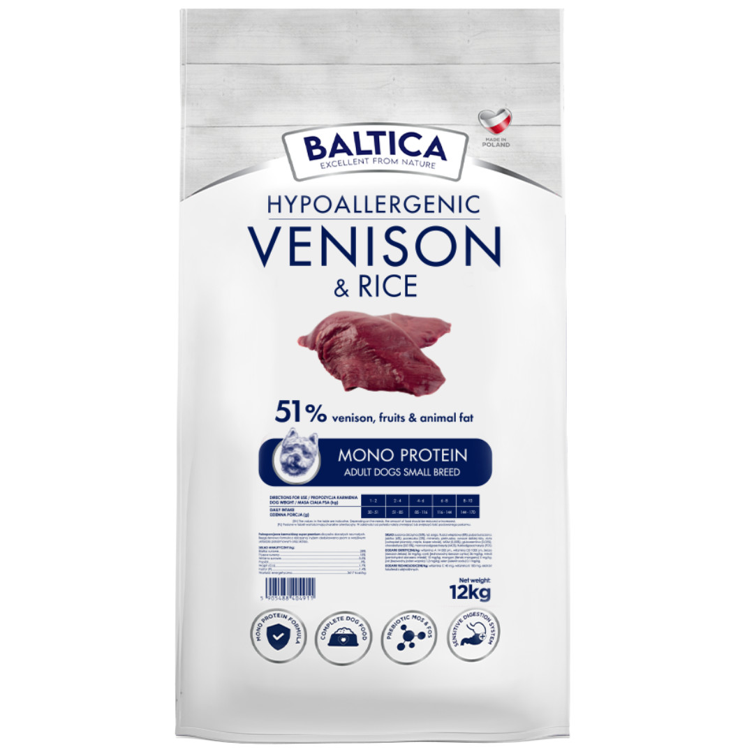 BALTICA Nutraceutic Hypoallergenic Venison & rice XS/S - suché krmivo pro psy - 12kg - foto 1
