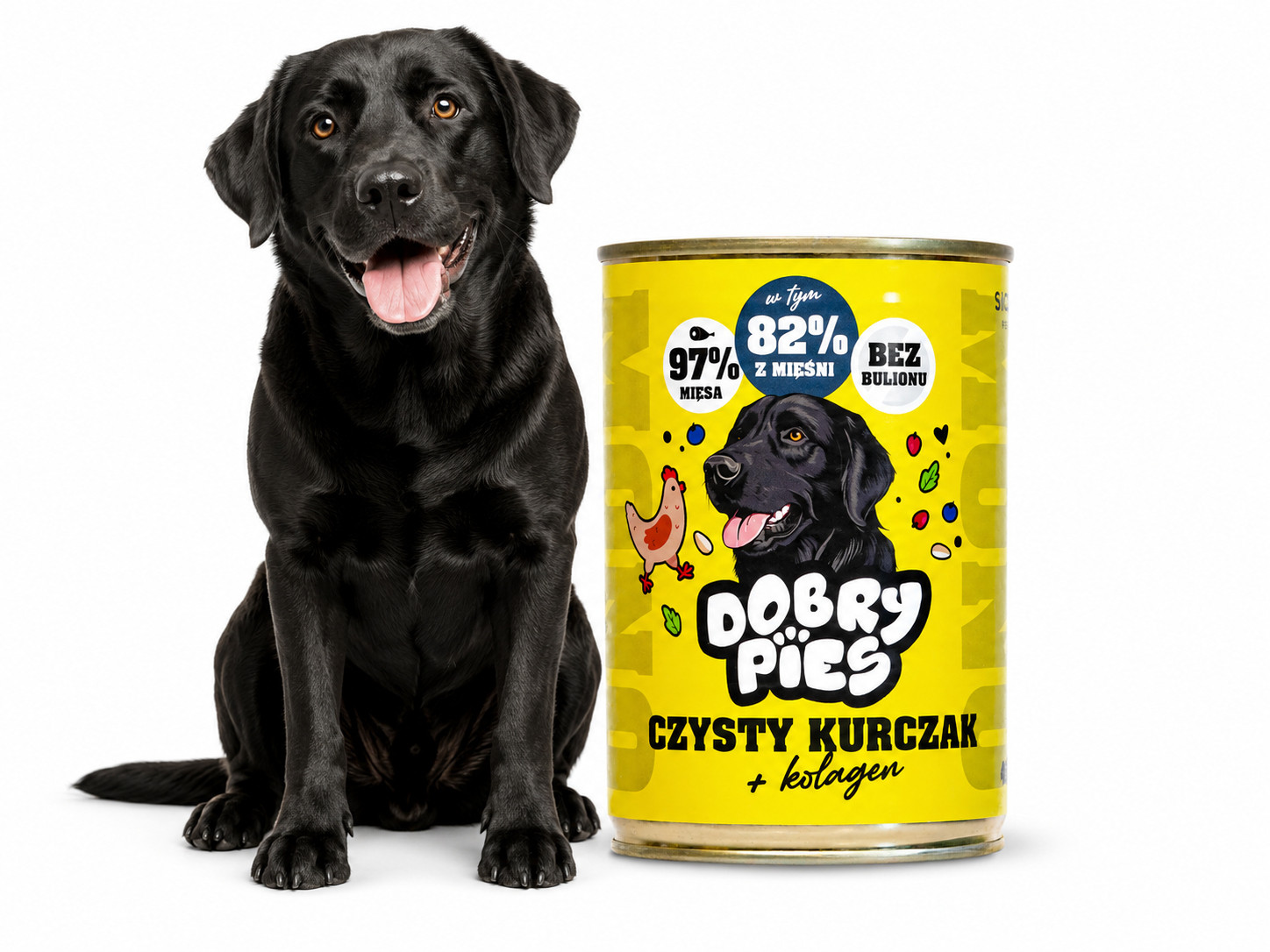 DOBRY PIES Mono Čisté kuře + kolagen – vlhké krmivo pro psa – 400g - foto 4