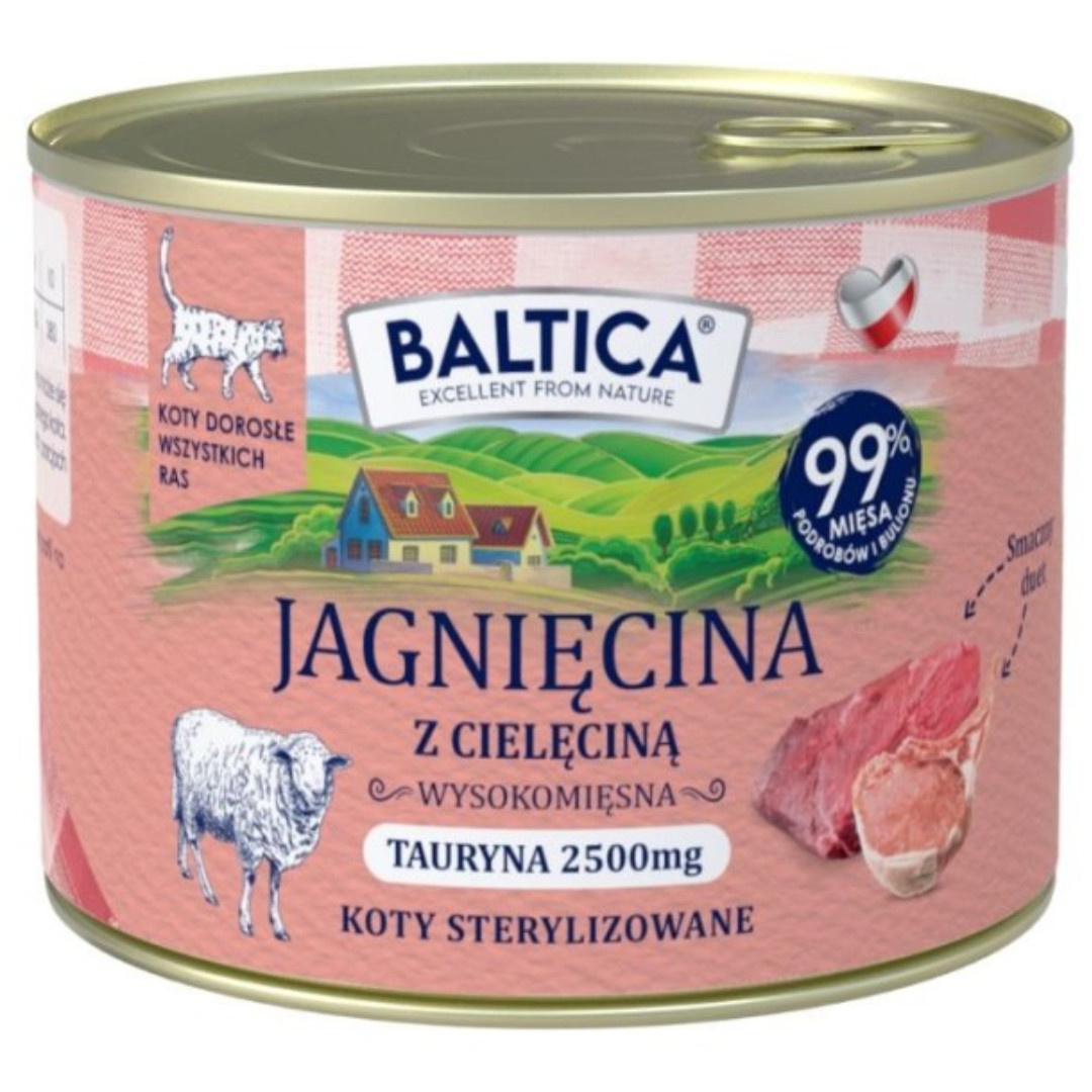 BALTICA Chuť regionů Jehněčí s telecím - mokré krmivo pro kočky - 24x185g - foto 1