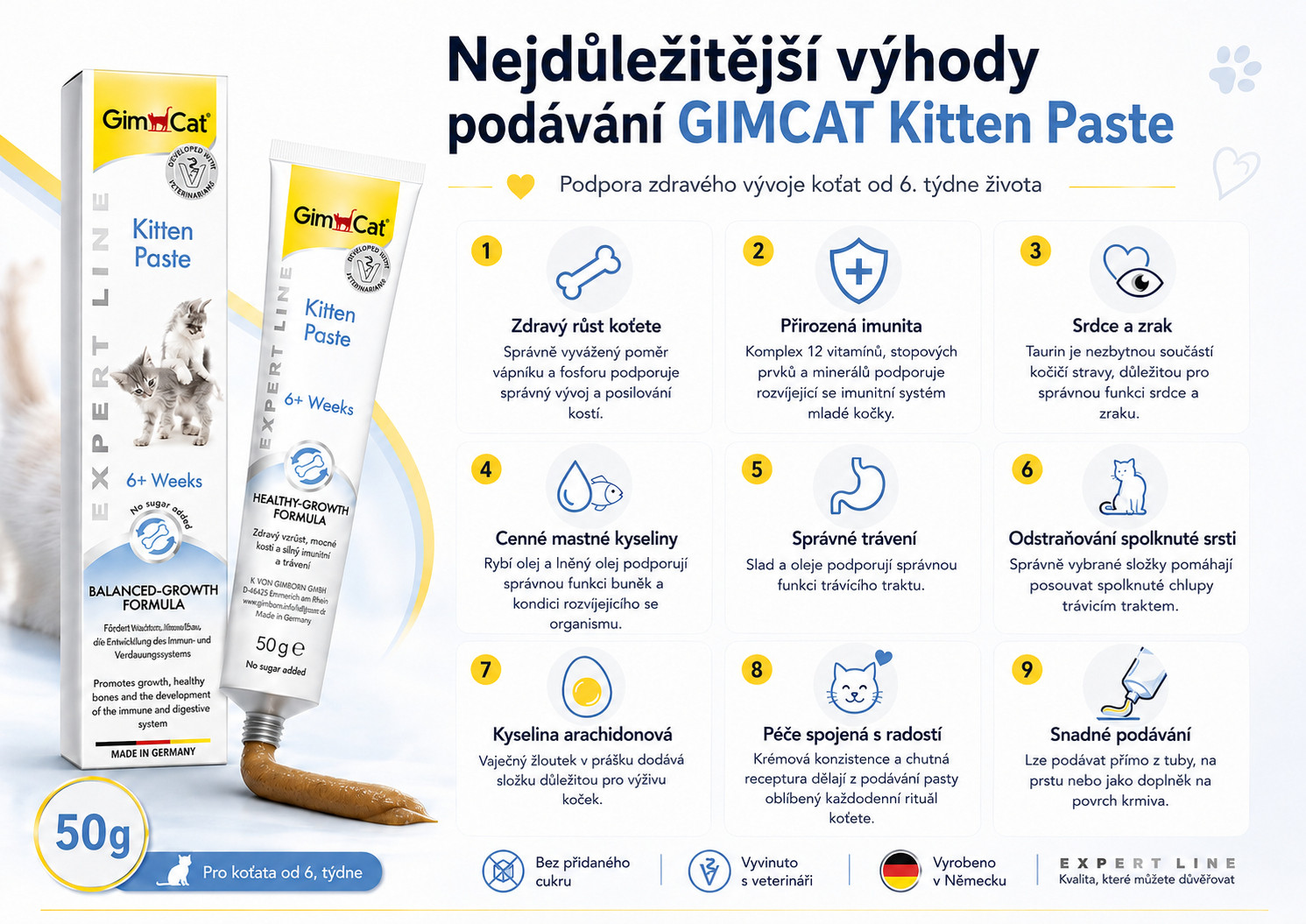GIMCAT Kitten Paste – pamlsek pro kočku – 50g - foto 1