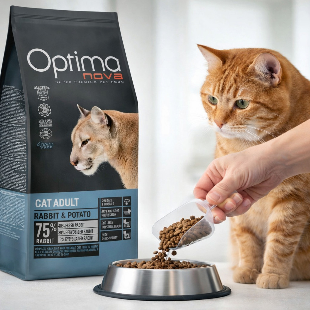 OPTIMANOVA Cat Rabbit & Potato - suché krmivo pro kočky - 2kg - foto 2